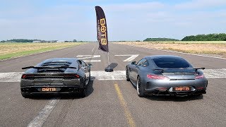 DRAG RACE! LAMBORGHINI HURACAN VS MERCEDES-AMG GT R!