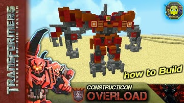 Minecraft how to build Overload Robot mode Transformers 2 Revenge of the Fallen สอนสร้างโอเวอร์โหลด