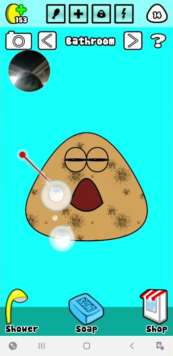 Pou is hungry,tired and dirty.