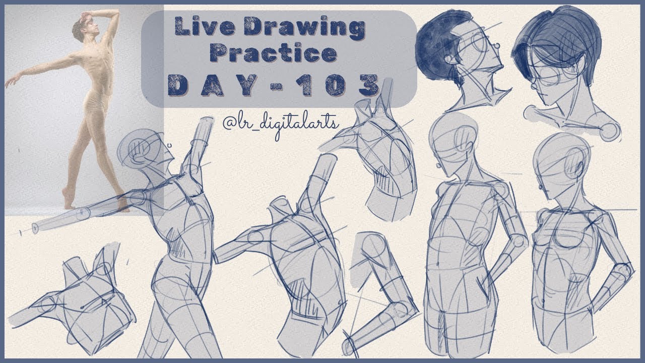 DAY 103 | Figure Drawing Practice | Gesture drawing | Drawing live ...