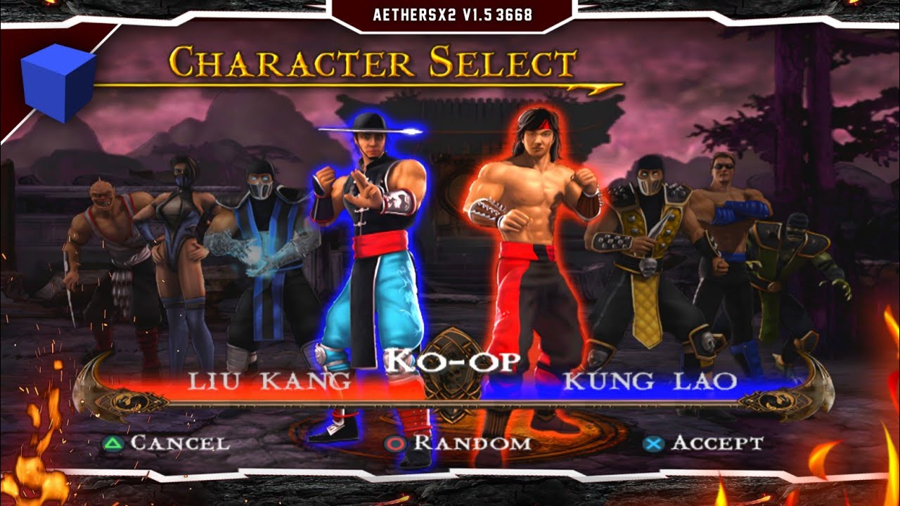 CARA MAIN ULTIMATE MORTAL KOMBAT SHAOLIN MONKS V2.0 DI EMULATOR AETHERSX2 | Android
