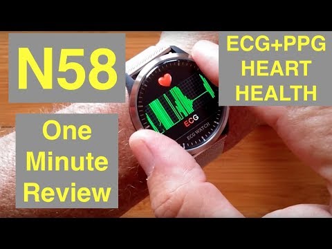 RUNDOING N58 ECG+PPG Blood Pressure IP67 Waterproof Fitness/Health Smartwatch: One Minute Overview