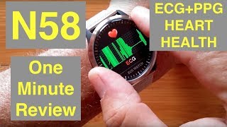 RUNDOING N58 Live ECG+PPG Blood Pressure IP67 Waterproof Fitness/Health Smartwatch: One Min Overview screenshot 1