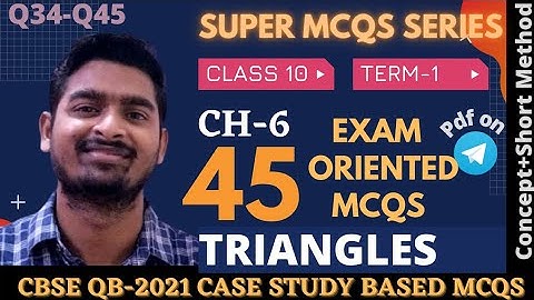 Case study based ch 6 MCQs | Class 10 | Triangles | Maths ch 6 MCQ | Class 10 ch 6 Triangles  mcq