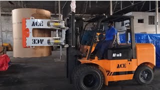Forklift with Paper Roll Clamp