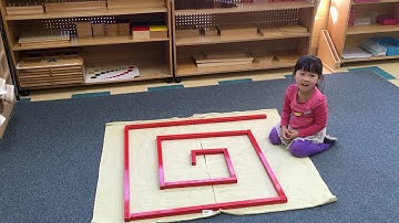 Montessori Sensorial Red Rod Maze