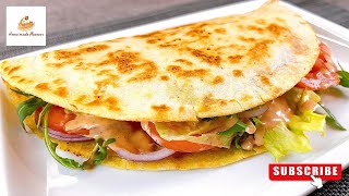 : Try this Healthy FLATBREAD Cheese burger crunch wrap | Crispy outside with delicious filling!!
