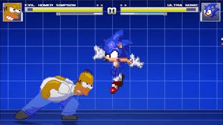 [M.U.G.E.N Battle #5] Evil Homer Simpson VS Ultra Sonic