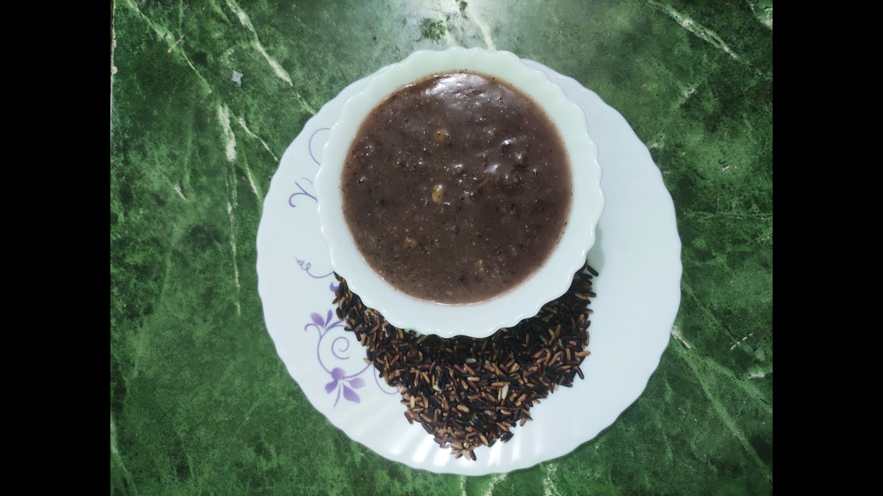 Traditional Karuppu Kavuni Rice ( Black Rice ) Kanji Healthy Recipe