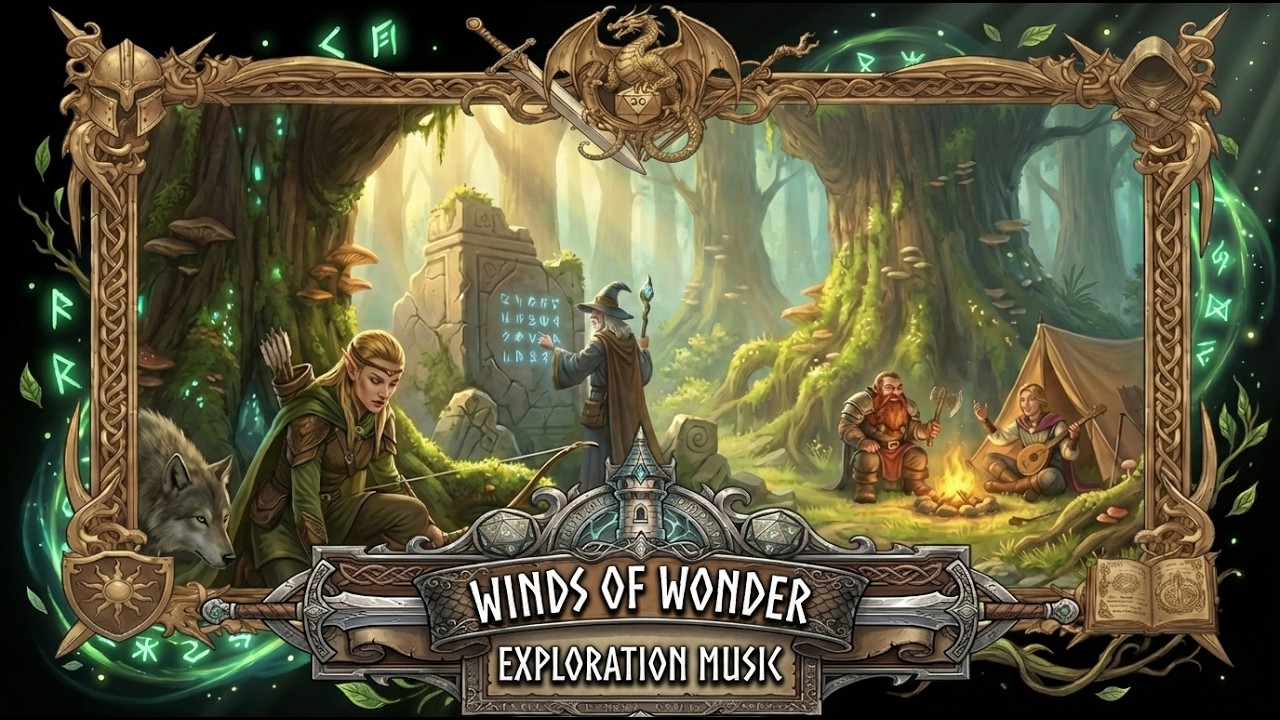 Winds of Wonder 🌿 Peaceful Exploration Music  Magical D&D Ambience & Discovery  1 Hour