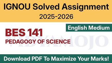 IGNOU BES 141 Solved Assignment 2025-26 English Medium PDF Download | IGNOU BEd 1st Year Assignment