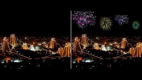 How to add fireworks to a photo in Photoshop ( in Tamil in ESubs )