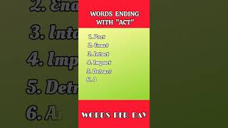 Words ending with "ACT" #englishlearners #englishlearning #youtubeshorts Profile