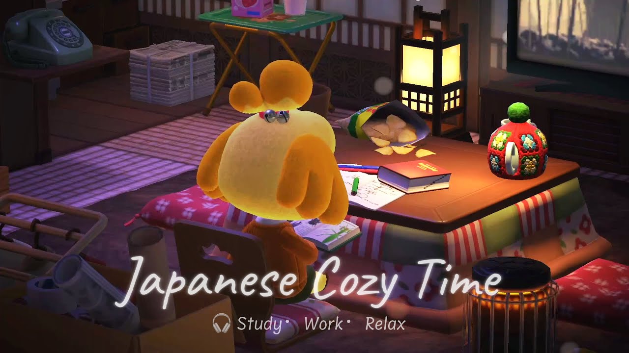 【ACNH BGM】🍵 Cozy Time with Isabelle｜Lo-fi Piano & Fireplace Ambience｜Study • Work • Relax