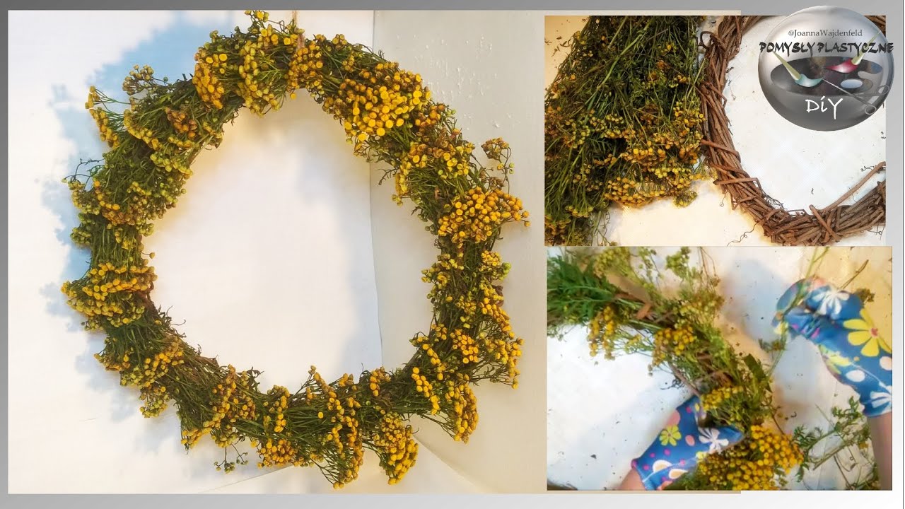 Как сделать венок из пижмы на основе из веточки - Идеи для творчества своими руками