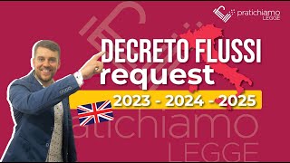 DECRETO FLUSSI REQUEST 2023, 2024,2025