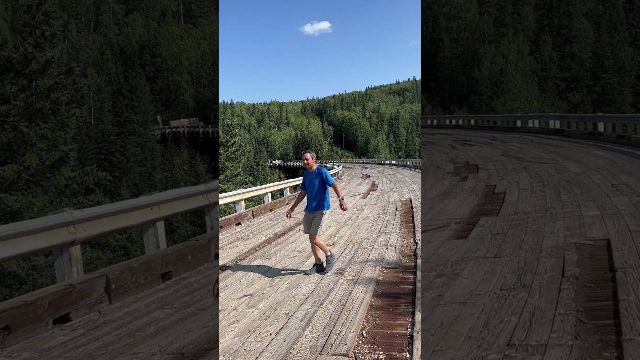 Kiskatinaw Bridge in Northern BC. One and only inclined curve bridge in BC.