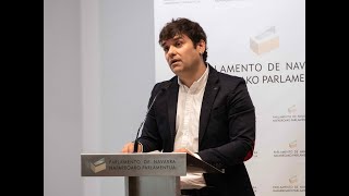 Pablo Azcona tras la Mesa y Junta del Parlamento de Navarra. 20-05-2024