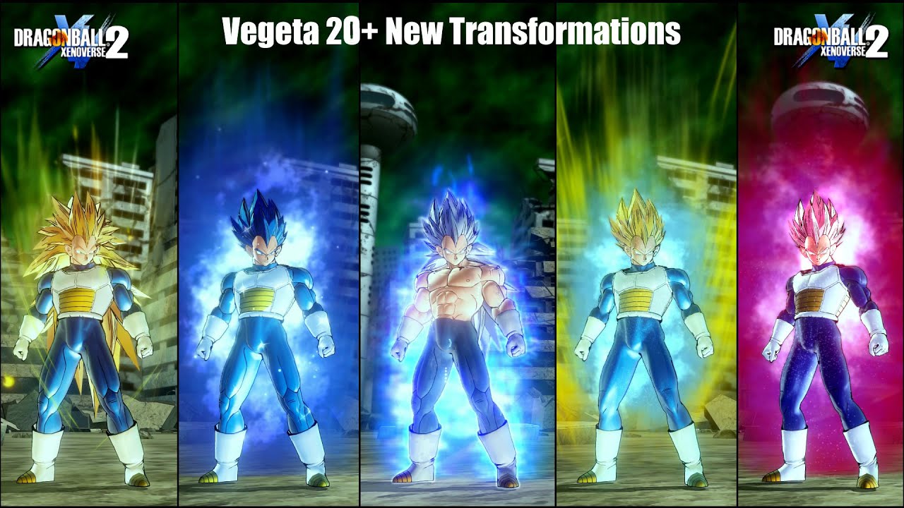 Vegeta SSJ1 – With transformation to SSJ2 and SSJ3 – Xenoverse Mods