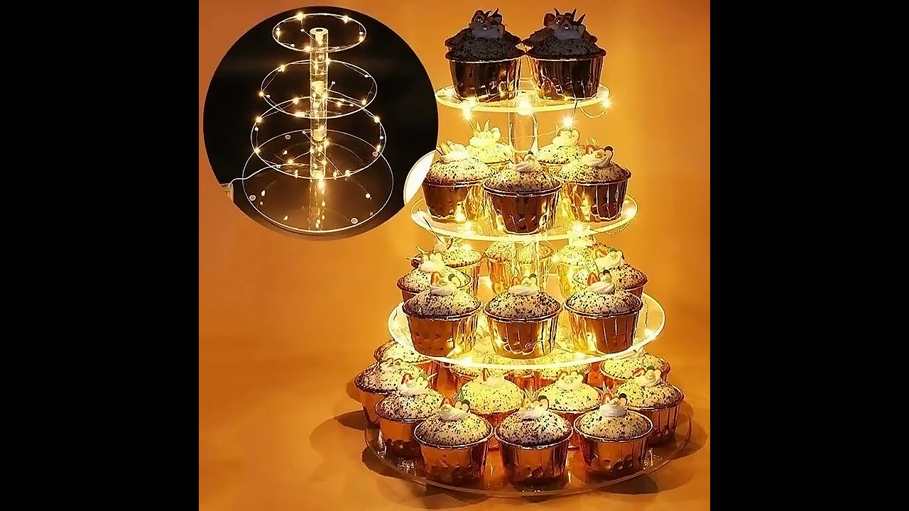 3/4/5/6/7 Tier Acrylic Wedding Cake Stand Crystal Cup Cake Display Shelf Cupcake Holder Plate Birth