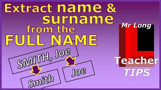 Extracting name and surname from a full name screenshot 1