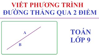 VIẾT PHƯƠNG TRÌNH ĐƯỜNG THẲNG ĐI QUA 2 ĐIỂM A VÀ B. TOÁN LỚP 9