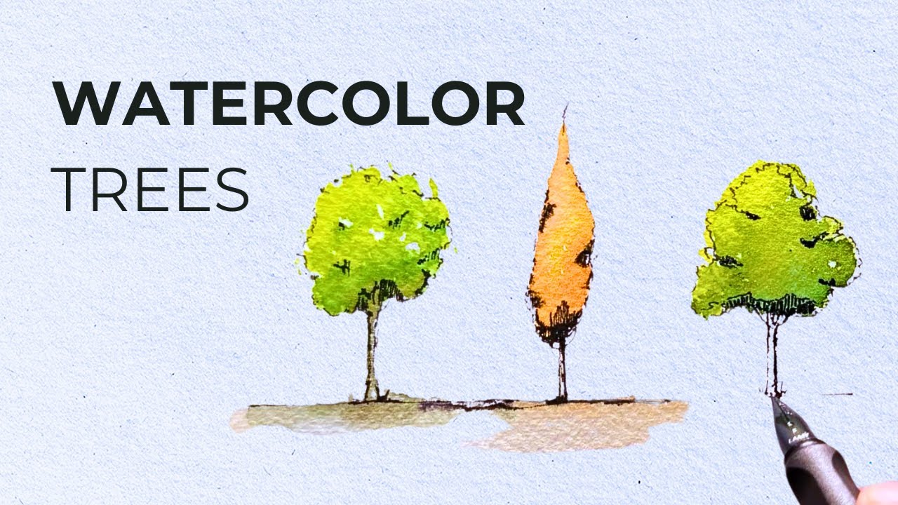 Easy to Paint Whimsical Trees with Watercolors 🎨 - YouTube