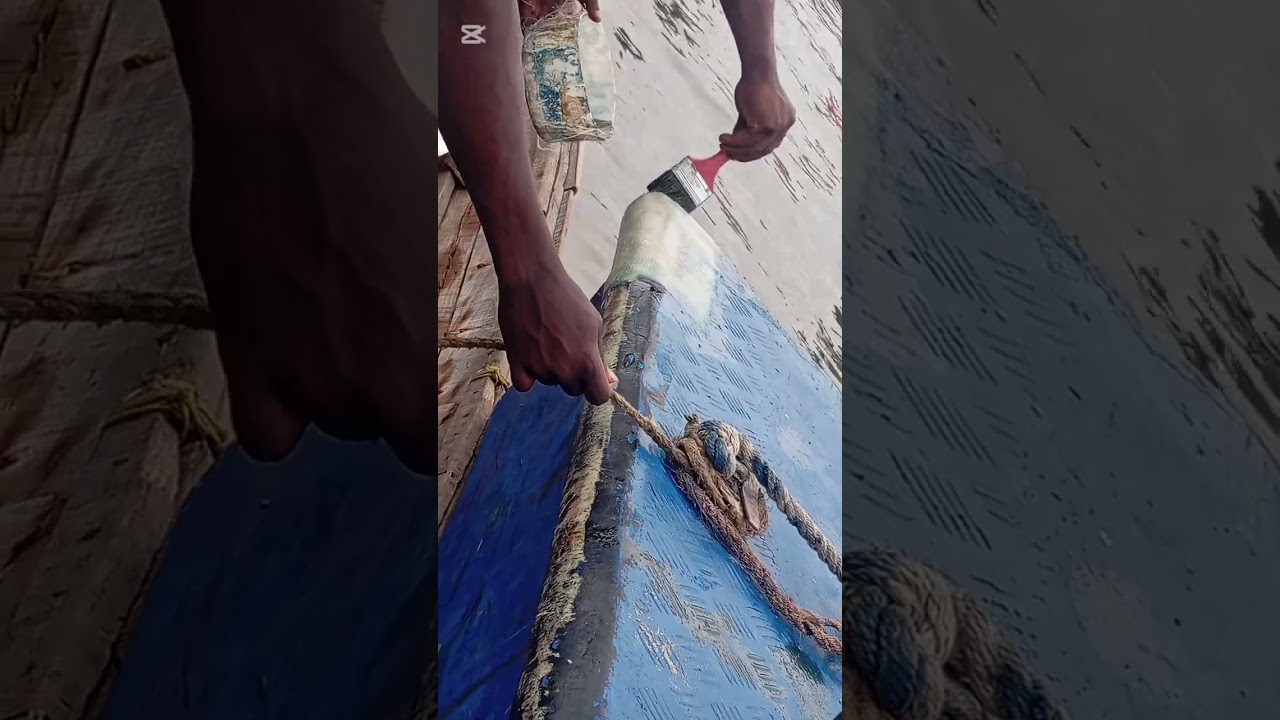 Fiber boat repair after collision 