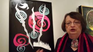 Deborah Forman talking about her art at Miller White Fine Arts gallery on Cape Cod