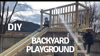 DIY Backyard Playground out of lumber