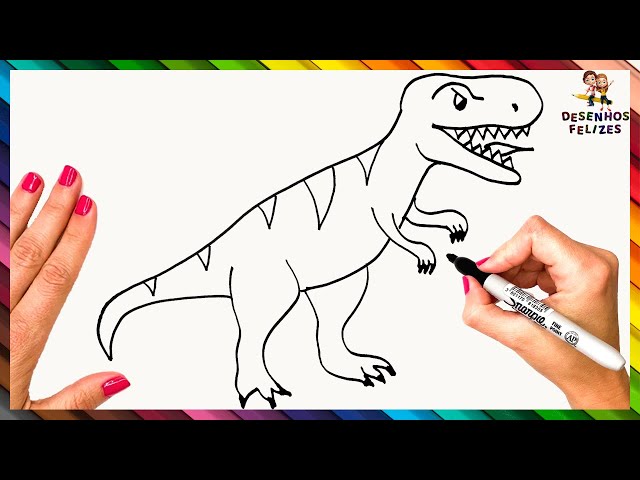 Como Desenhar Um Tiranossauro Rex 🦖 Desenho Tiranossauro Rex