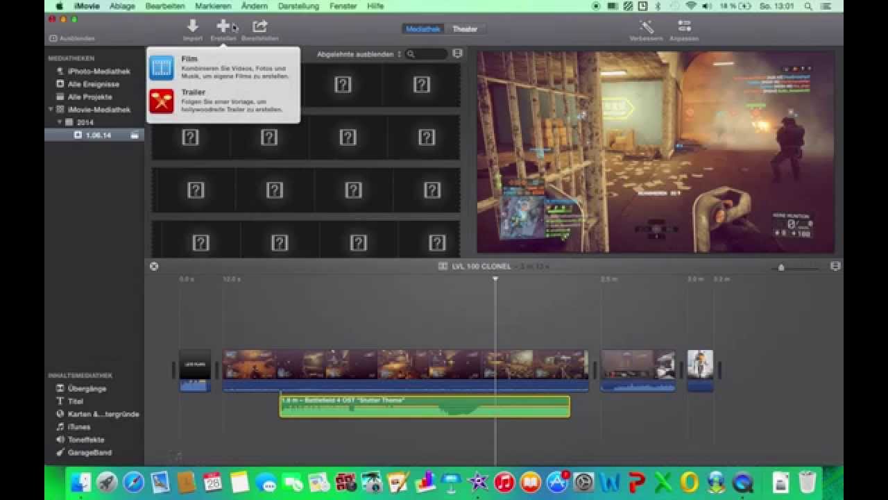 Imovie 11 Video Erstellen Und Bild In Bild Einfugen Youtube