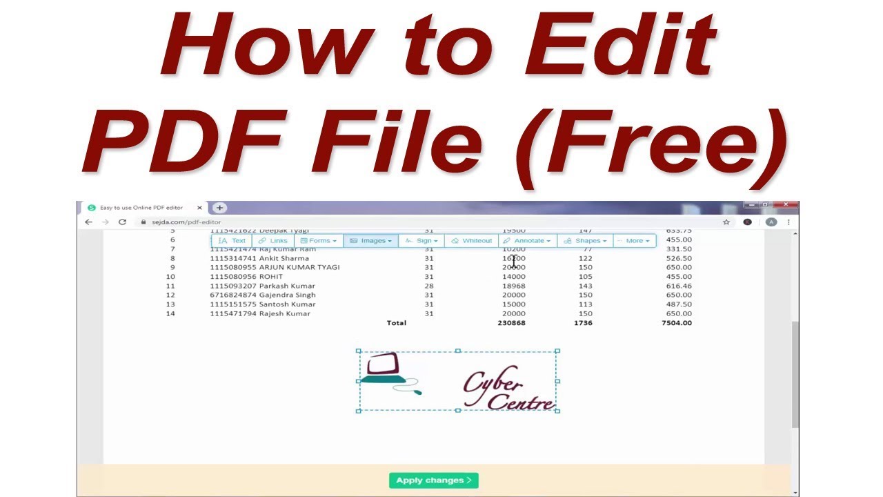 Editing an pdf file - netmidwest