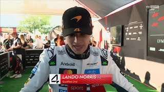 Lando Norris:No Chance to Beat Max Today | Post Qualifying Interview | United States Grand Prix 2025