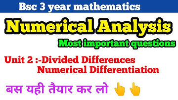 numerical Analysis  important questions| unit 2 most important questions Bsc final year