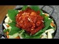 Spicy grilled chicken and vegetables (Dakgalbi: 닭갈비)