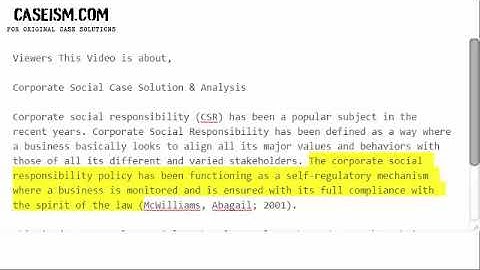 Corporate Social  Case Solution & Analysis- Caseism.com