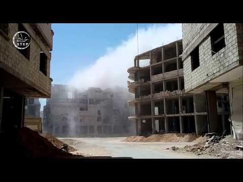 خطوة الغارة الجوية التي نفذها الطيران الحربي على مدينة عربين بريف دمشق 1 6 2015