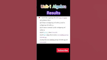 Unit-1 Algebra | Results | PG TRB Maths | Sugi Maths