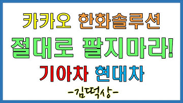 [12월18일,금] 팔지마라! 카카오, 현대차, 기아차, 한화솔루션