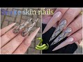 Watch me do my nails/ snake skin nails/ stiletto nails using tips