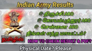 INDIAN ARMY ARO TRICHY / COIMBATORE / CHENNAI AGNIVEER RESULTS A TO Z INFORMATION #armylover