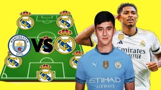 Champions league 🏆🥶❗ Real Madrid vs Manchester City lineup #realmadridfc   #championsleague