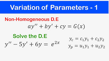 🔵22 - Method of Variation of Parameters 1 - Non-Homogeneous Differential Equations