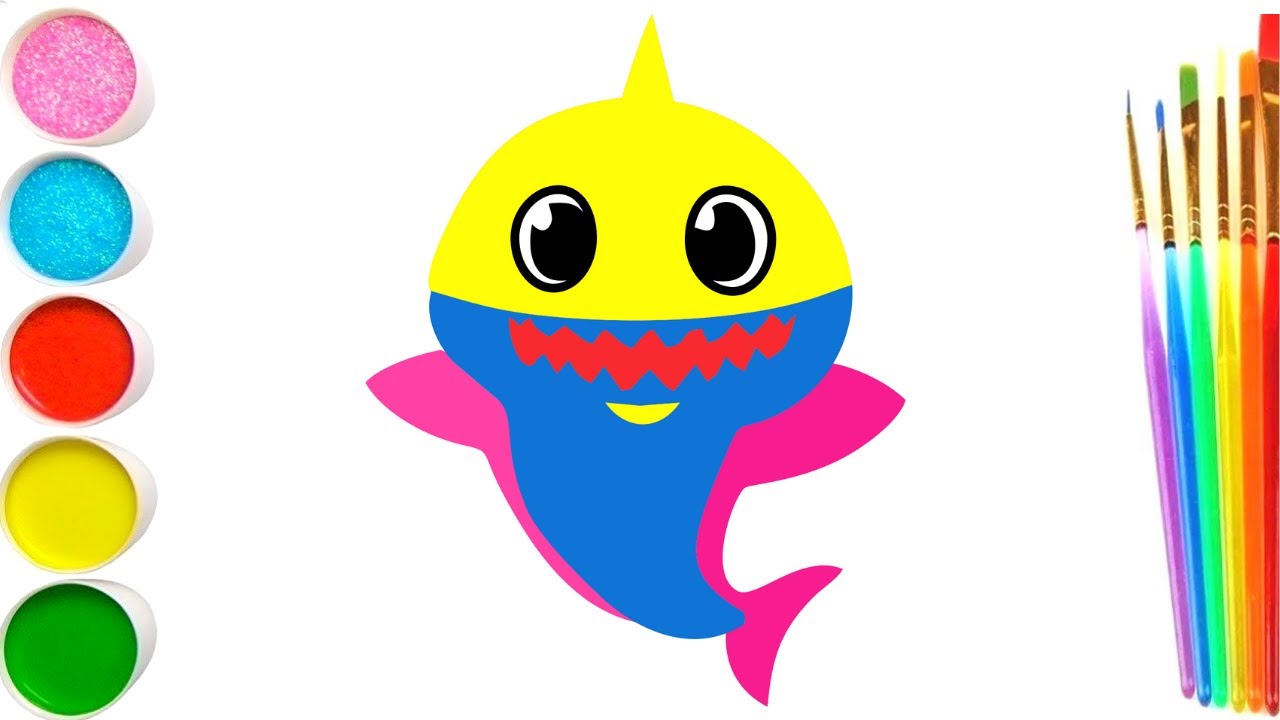 Bolalar uchun akula chizish | Drawing Baby Shark for kids | Рисуем ...