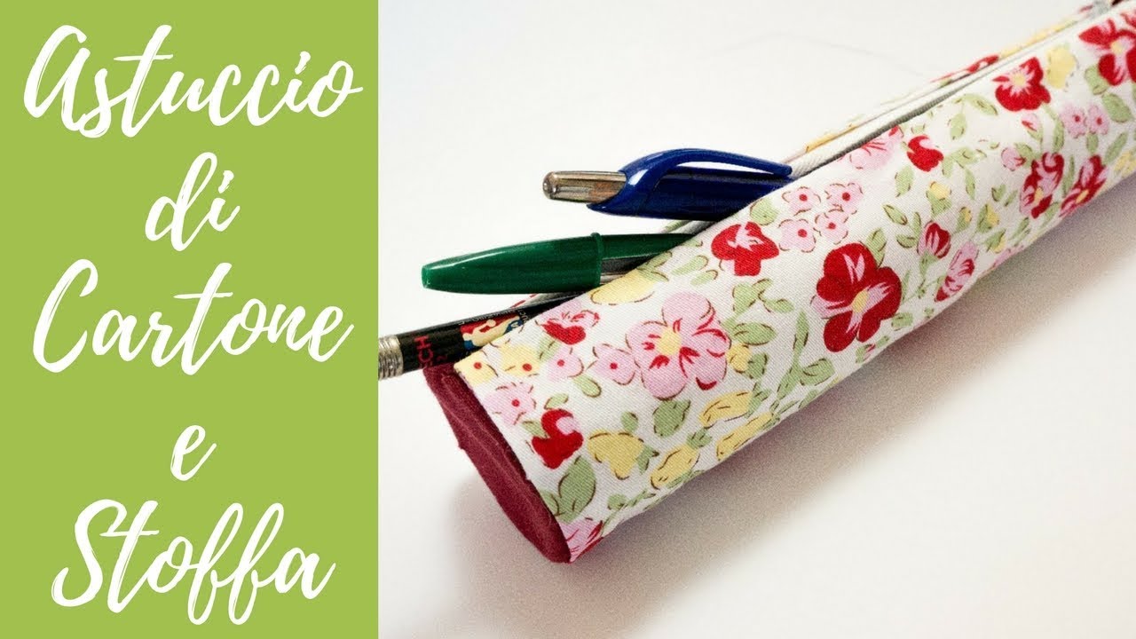 Tutorial: Astuccio in Cartone&Stoffa Senza Cucire (SUB ENGS -DIY no sew cardboard&fabric case)