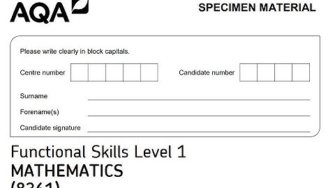 Functional Skills Maths L1 Sample Paper 1 AQA