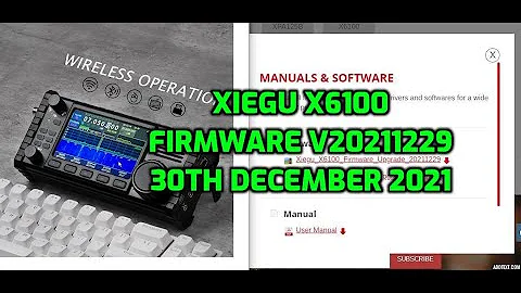 XIEGU X6100 -New  Firmware 20211229 30th December - Wifi and Bluetooth Added