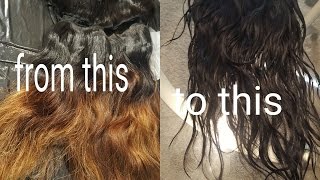 I am not a professional. wanted to show that you can dye your ombre or
highlighted extensions back black and it wont turn green. used dark
lovely ...
