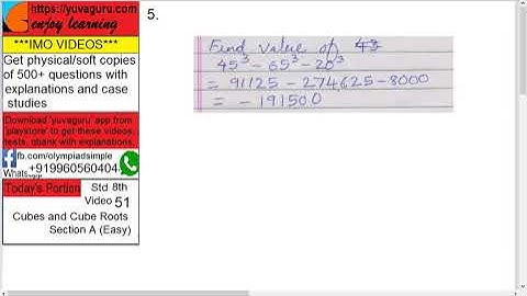 IMO Video Std 8 Cubes and Cube Roots #shorts5